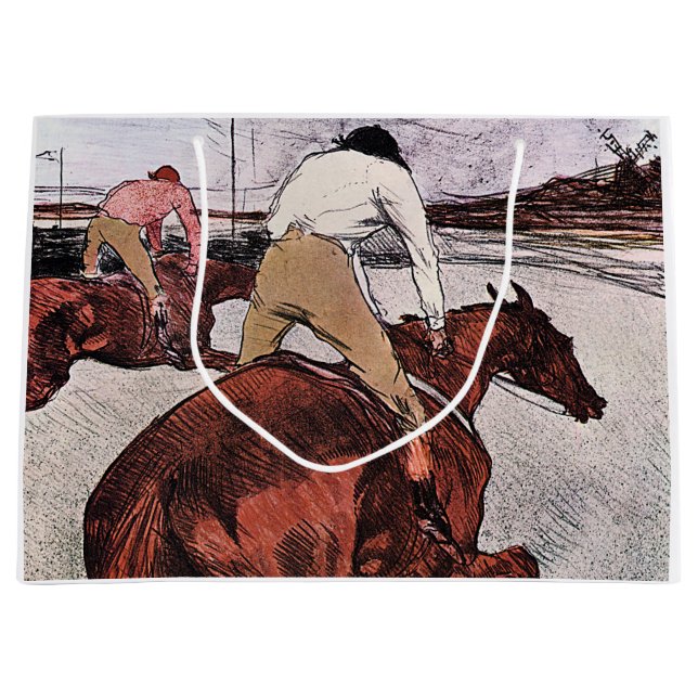 Bolsa De Regalo Grande Jockey y caballo de carreras, Lautrec (Anverso)