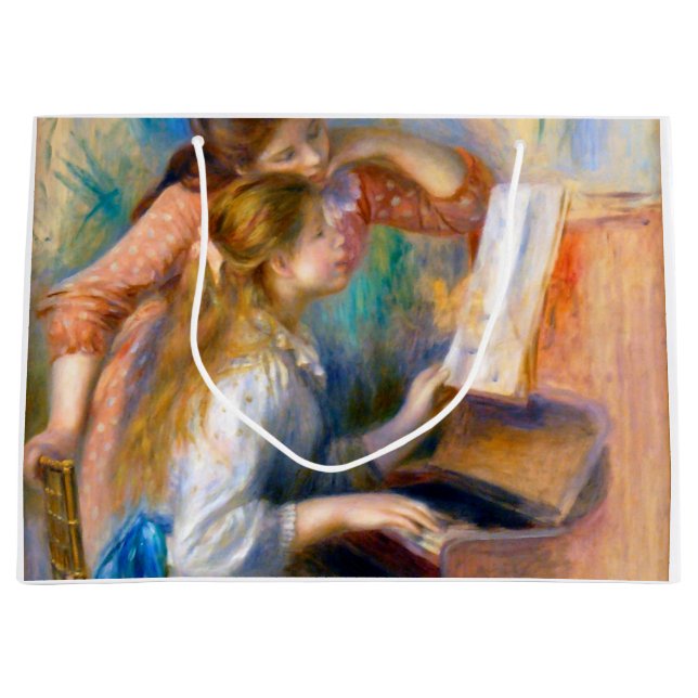 Bolsa De Regalo Grande Jóvenes Chicas en el piano, Renoir (Anverso)