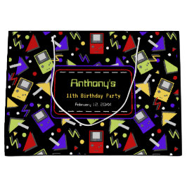 Bolsa De Regalo Grande Juego retro negro