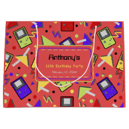 Bolsa De Regalo Grande Juego Retro Rojo