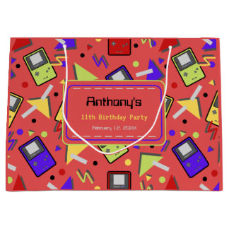 Bolsa De Regalo Grande Juego Retro Rojo