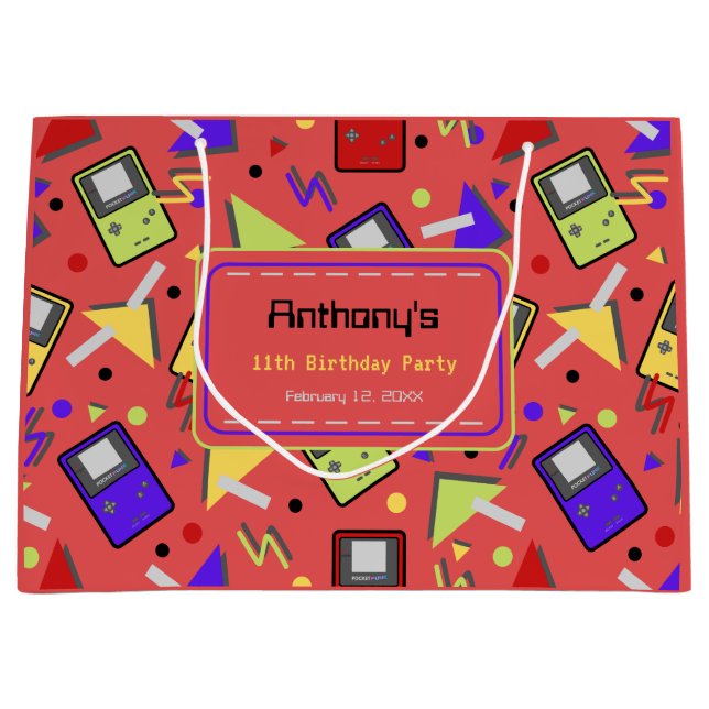 Bolsa De Regalo Grande Juego Retro Rojo (Anverso)