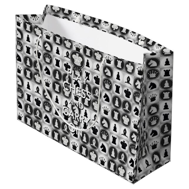 Bolsa De Regalo Grande Juegue al ajedrez y continúe (Angulo reverso)