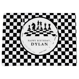 Bolsa De Regalo Grande Jugador de ajedrez y juego de piezas Noche de agra