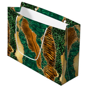 Bolsa De Regalo Grande Jungle Agata Patrón de Animal Salvaje de Luxe