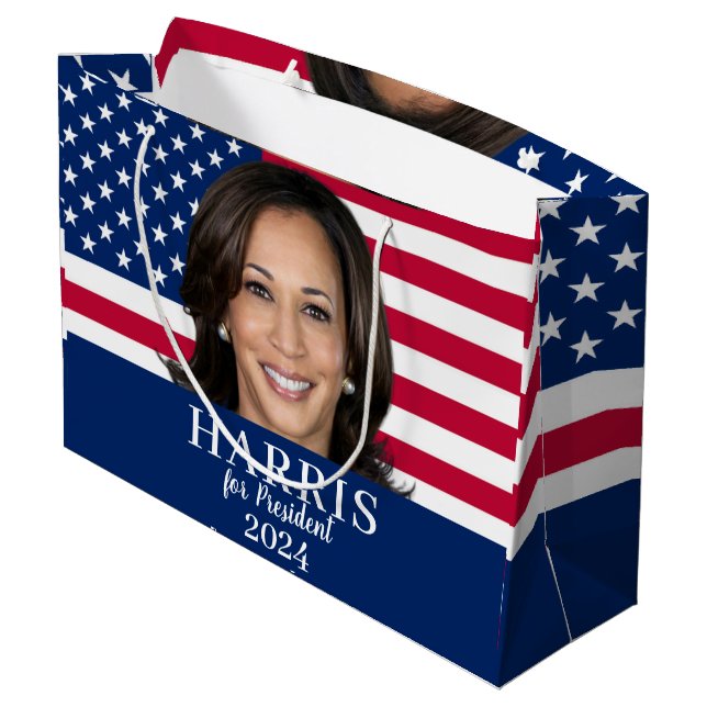 Bolsa De Regalo Grande Kamala Harris Por El Presidente 2024 (Angulo reverso)