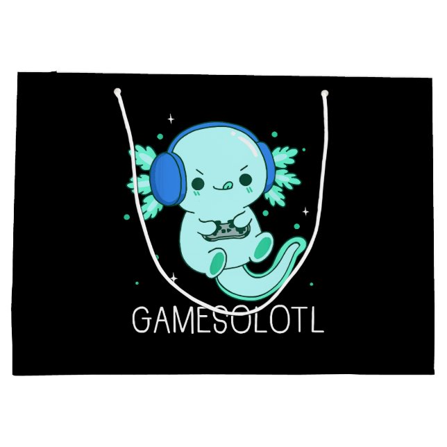 Bolsa De Regalo Grande Kawaii Gamesolotl Axolotl Gamer (Reverso)