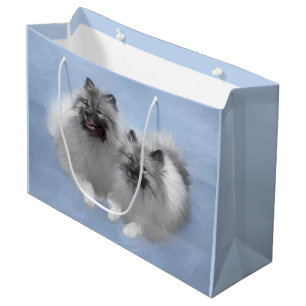 Bolsa De Regalo Grande Keeshond Pair de Kees pintura animal original