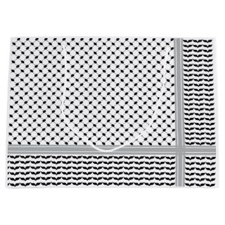 Bolsa De Regalo Grande Keffiyeh blanco y negro palestino