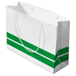 Bolsa De Regalo Grande Kelly Green Bottom Edge Carreras Strips On White