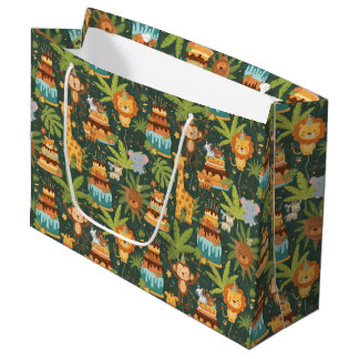 Bolsa De Regalo Grande Kids Birthday Jungle Themed Gift Bag