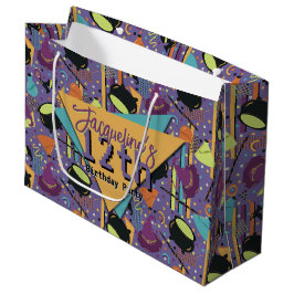 Bolsa De Regalo Grande Kids Purple Retro Witchy Halloween Cumpleaños