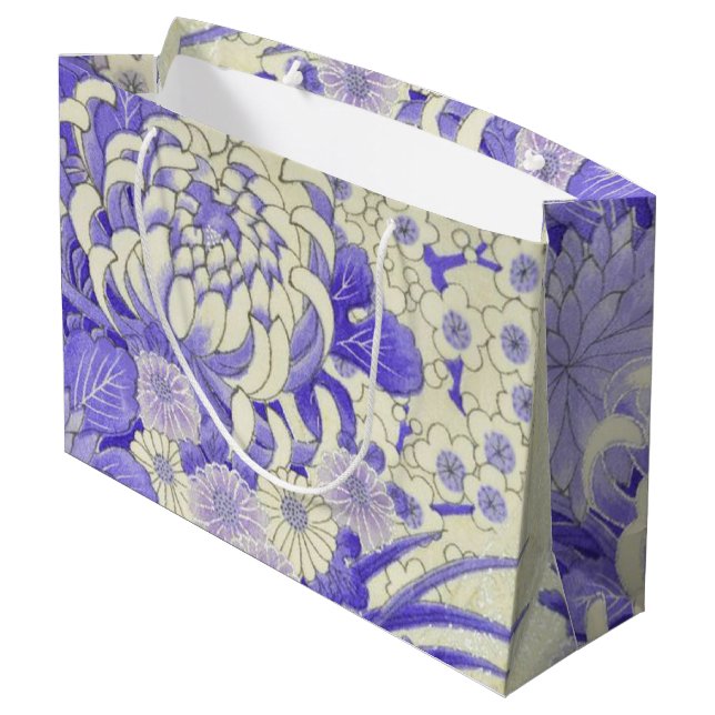 Bolsa De Regalo Grande KIMONO japonés Textil, crisantemo (Angulo reverso)