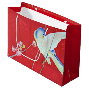 Bolsa De Regalo Grande KIMONO Textil Japonés, Bluebird