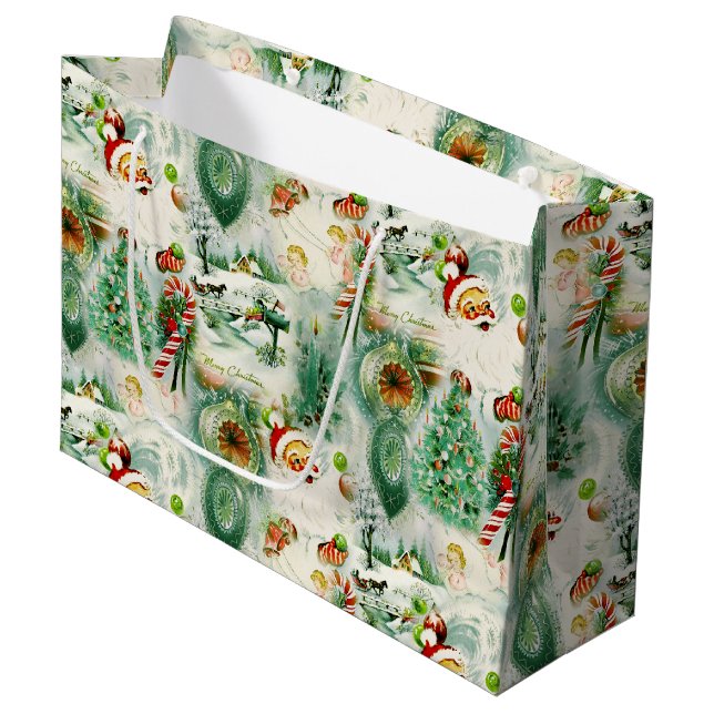 Bolsa De Regalo Grande Kitschmas Nostálgico  (Angulo Anverso)