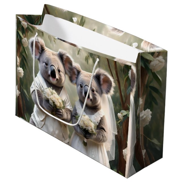 Bolsa De Regalo Grande Koala Bears Ama A Los Bodas Blancos, (Angulo Anverso)