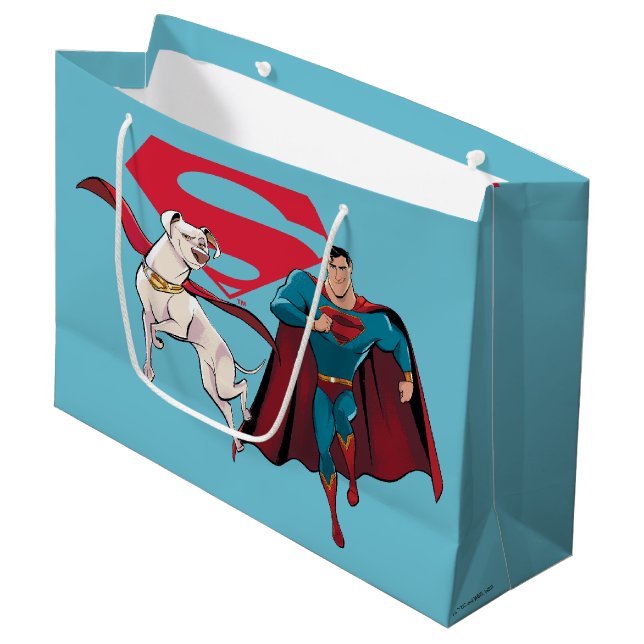 Bolsa De Regalo Grande Krypto y Superman (Angulo Anverso)
