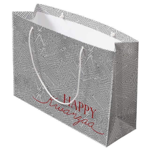 Bolsa De Regalo Grande Kwanzaa feliz moderna (Angulo reverso)