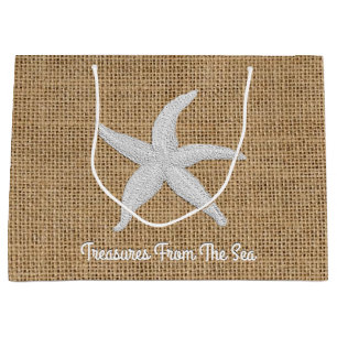 Bolsa De Regalo Grande La arpillera de las estrellas de mar personaliza