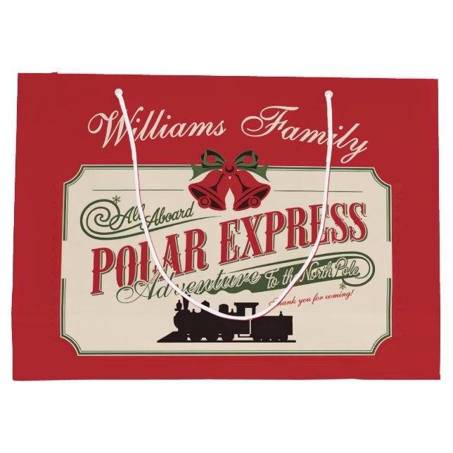 Bolsa De Regalo Grande La aventura del tren Polar Express cree en los Nav (Reverso)