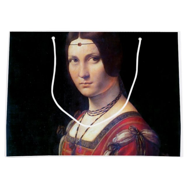 Bolsa De Regalo Grande La Belle Ferronniere, Leonardo da Vinci (Anverso)