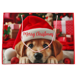 Bolsa De Regalo Grande La cachorra de los pequeños ayudantes de Santa