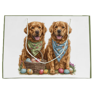 Bolsa De Regalo Grande La cesta de Pascua de los perros con el sistema de