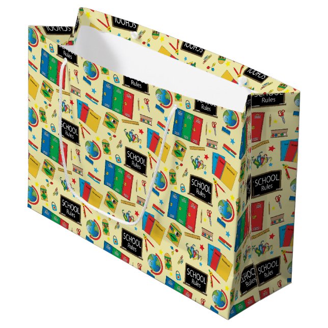 Bolsa De Regalo Grande La escuela gobierna la diversión del profesor (Angulo Anverso)