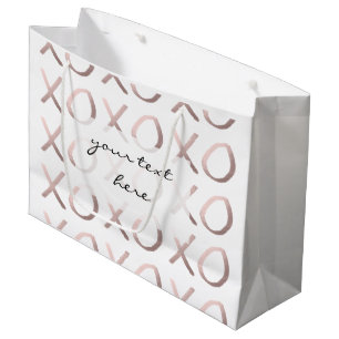 Bolsa De Regalo Grande la falsa tipografía color de rosa del oro abraza 