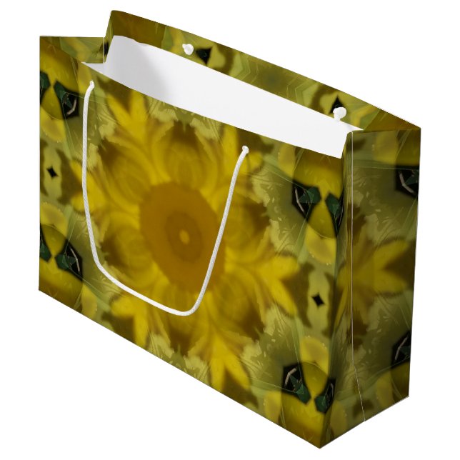 Bolsa De Regalo Grande La flor del sol estalla dorada (Angulo Anverso)
