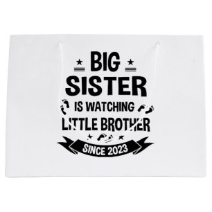 Bolsa De Regalo Grande La hermana menor cuida del hermano mayor en