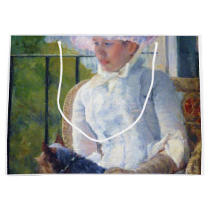 Bolsa De Regalo Grande La joven Chica y su perro, Mary Cassatt