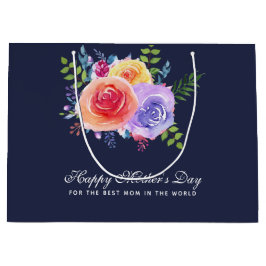 Bolsa De Regalo Grande La mejor mamá en los Rosas del Día Mundial de la M