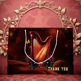 Bolsa De Regalo Grande La melodía cósmica, la magia del arpa.