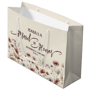 Bolsa De Regalo Grande La Moda rústica del Boho florió a una empleada de 