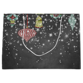 Bolsa De Regalo Grande La nieve forma escamas en los ornamentos del