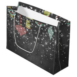 Bolsa De Regalo Grande La nieve forma escamas en los ornamentos del