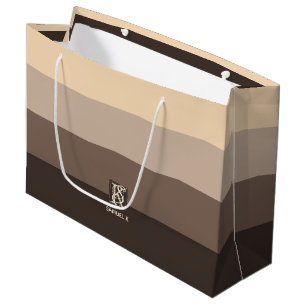 Bolsa De Regalo Grande La paleta de colores de Latte de la moca raya el