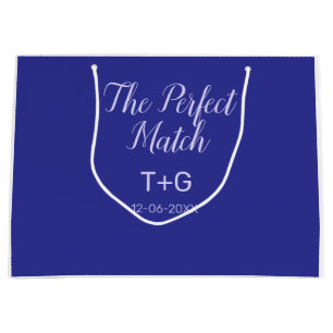 Bolsa De Regalo Grande La pareja perfecta azul real lujo añadir nombre de