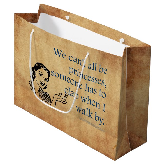 Bolsa De Regalo Grande La princesa de SlipperyJoe aplaude caminar diverti (Angulo Anverso)