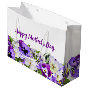 Bolsa De Regalo Grande La púrpura de encargo florece el día de madre