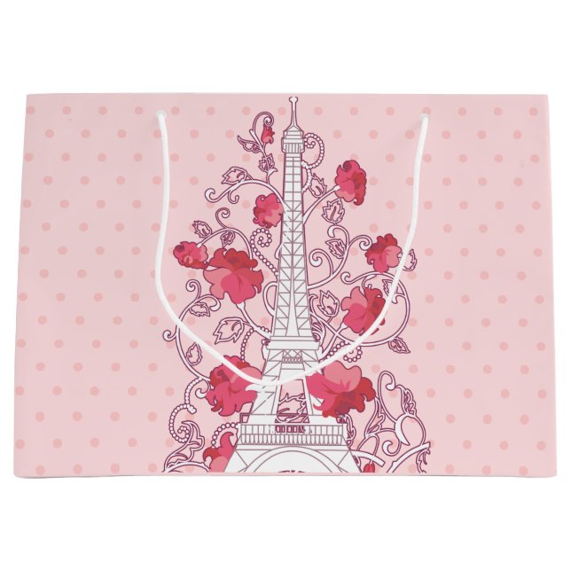 Bolsa De Regalo Grande La torre Eiffel de París elegante y elegante silue (Anverso)