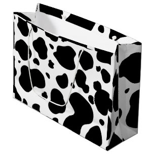 Bolsa De Regalo Grande La vaca mancha el estampado de animales blanco y
