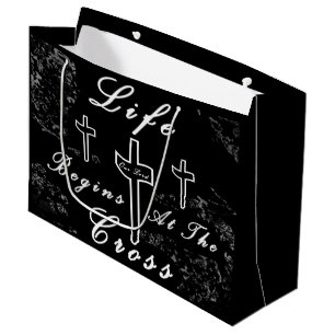 Bolsa De Regalo Grande La vida comienza en la cruz