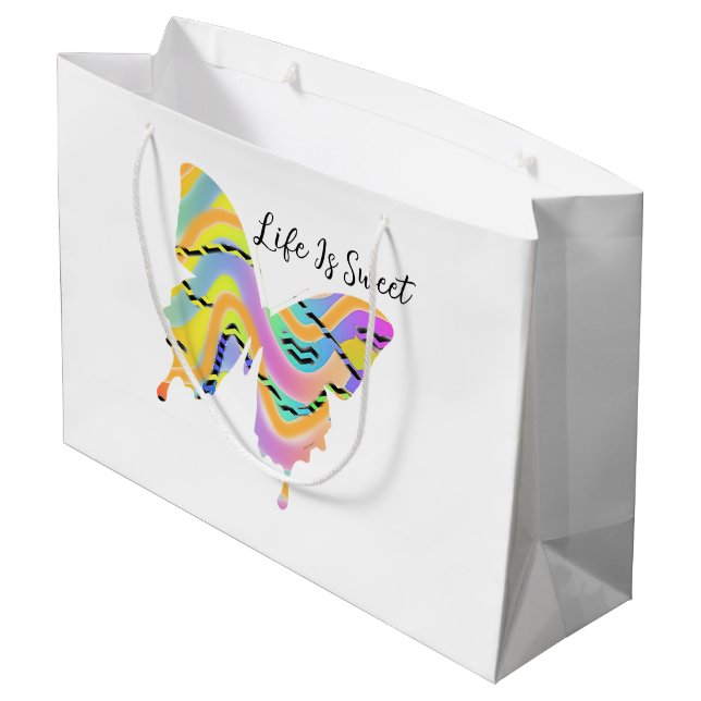 Bolsa De Regalo Grande La vida es mariposa dulce (Angulo reverso)