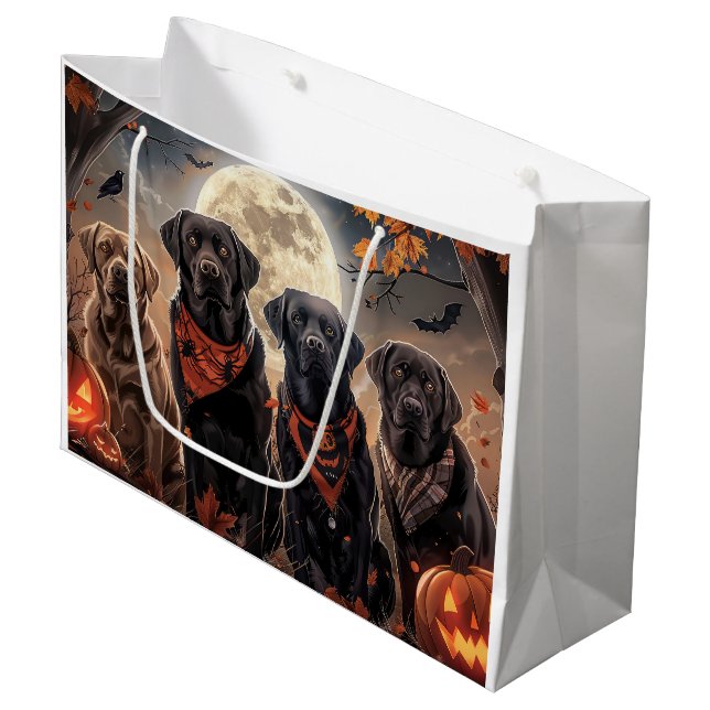 Bolsa De Regalo Grande Labrador Halloween Spooky (Angulo Anverso)