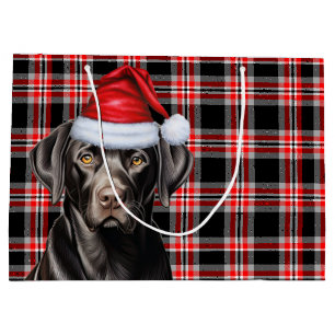 Bolsa De Regalo Grande Labrador negro recuperador perro Navidades rojas d