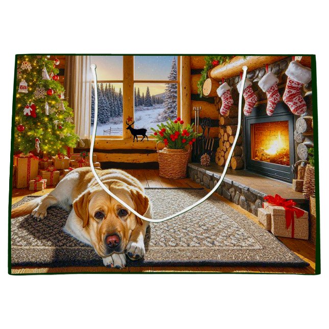 Bolsa De Regalo Grande Labrador Retriever Holiday Card (Anverso)