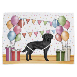 Bolsa De Regalo Grande Labrador Retriever Negro Cumpleaños Colorido