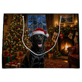 Bolsa De Regalo Grande Labrador Retriever negro de vacaciones 